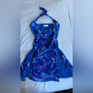 OUTCAST CLOTHING Blue and Purple Halter Dress